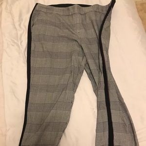 Black and white pinstriped pant